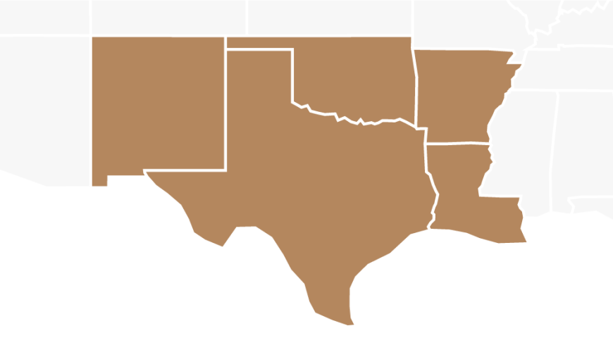Map of the REL Southwest region